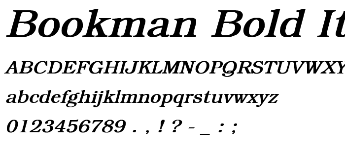 Bookman Bold Italic font